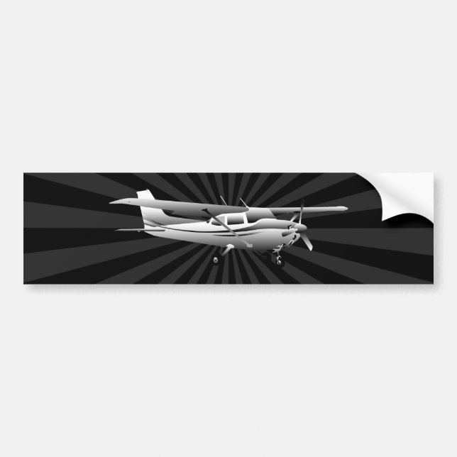 Adesivo Para Carro Aeronave Clássica Cessna Silhouette Sunburst (Frente)