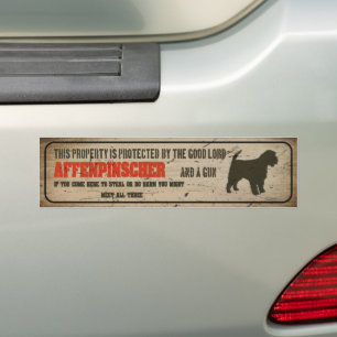 Adesivo Para Carro Affenpinscher Silhouette Guarda Engraçado Aviso