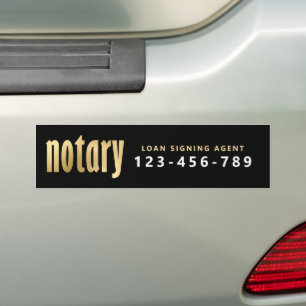 Adesivo Para Carro Agente de Empréstimo Notário Dourado Elegante