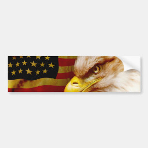 Adesivo Para Carro Águia americana com bandeira