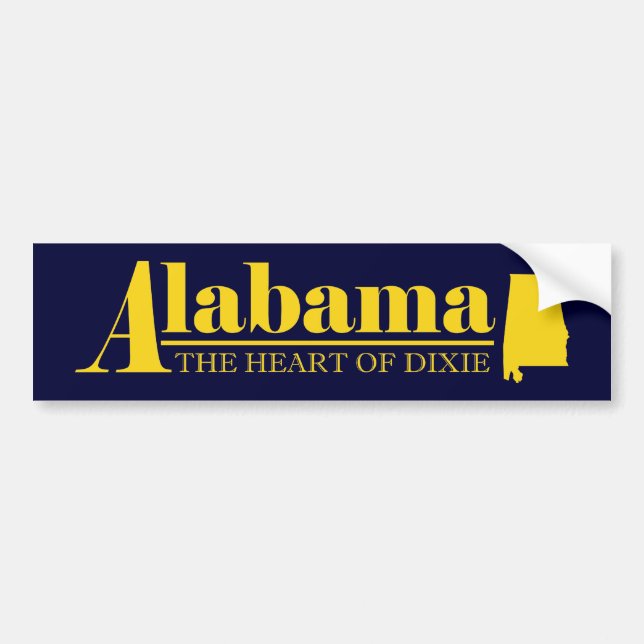 Adesivo Para Carro Alabama Dourado (Frente)