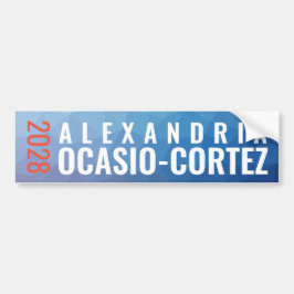 Adesivo Para Carro Alexandria Ocasio-Cortez 2028 geométricos azuis