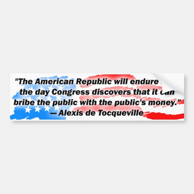 Adesivo Para Carro Alexis de Tocqueville: A república americana! (Frente)
