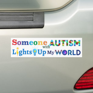 Adesivo Para Carro Alguém com AUTISM acende meu mundo