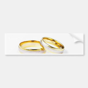 Adesivo Para Carro Alianças de casamento douradas no fundo branco
