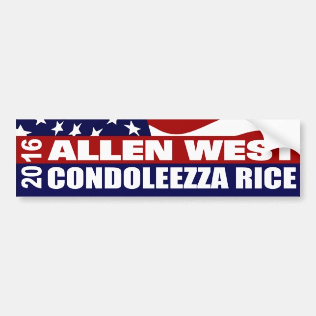 Adesivo Para Carro Allen West Condoleezza Rice 2016 (Frente)