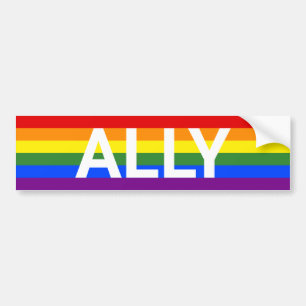 Adesivo Para Carro Ally Rainbow Striped Pride Flag