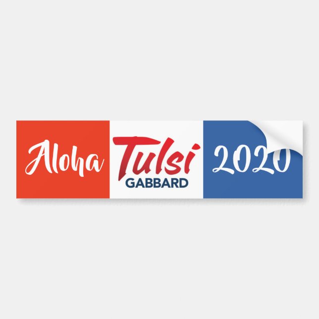 Adesivo Para Carro Aloha Tulsi Gabbard 2020 (Frente)
