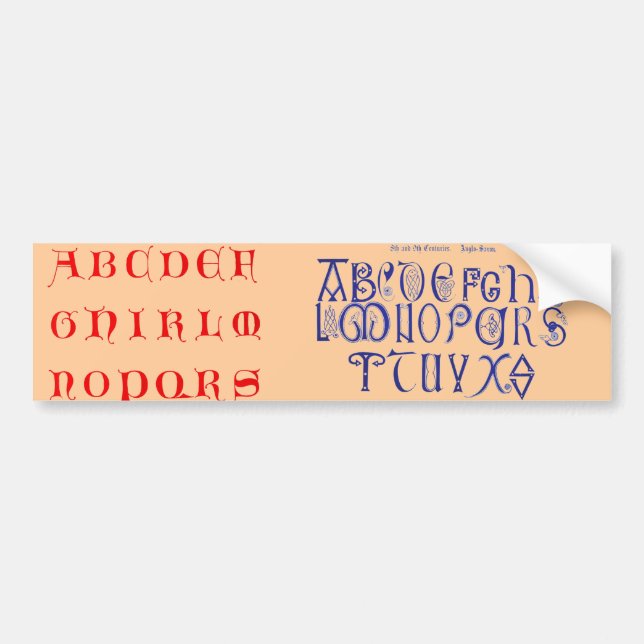 Adesivo Para Carro Alphabet Bumper Sticker (Frente)