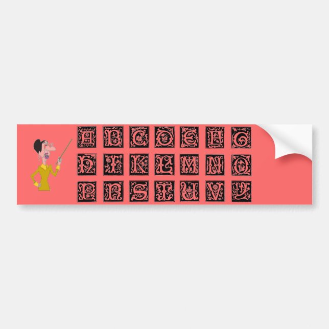 Adesivo Para Carro Alphabet Bumper Sticker (Frente)