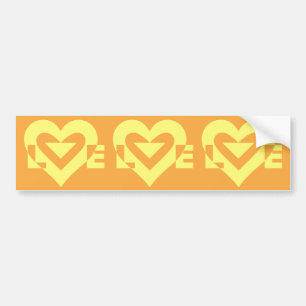 Adesivo Para Carro Amarelo de Amor em Laranja
