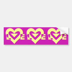 Adesivo Para Carro Amarelo de amor em roxo