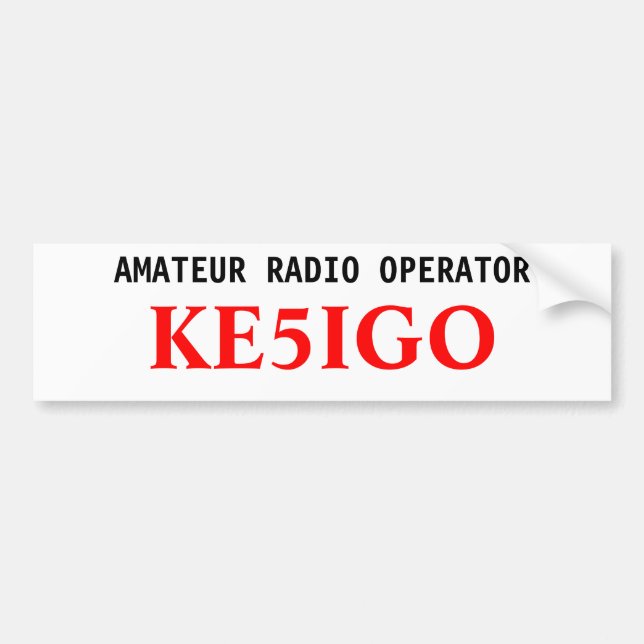 Adesivo Para Carro Amateur Radio Operator Bumper Sticker (Frente)