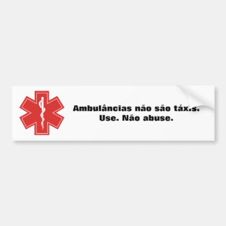Adesivo Para Carro Ambulâncias não são táxis.