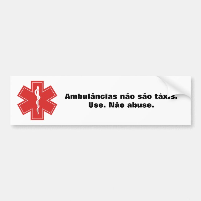 Adesivo Para Carro Ambulâncias não são táxis. (Frente)
