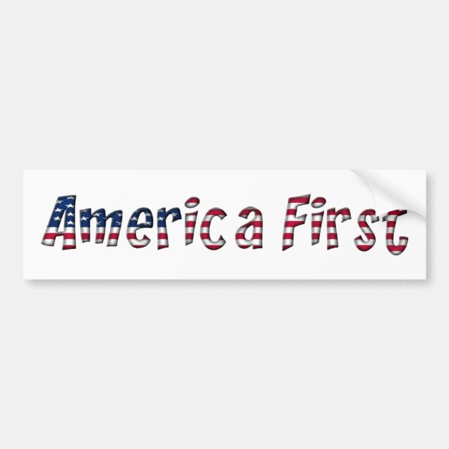 Adesivo Para Carro America First American Flag Typography Patriotic (Frente)