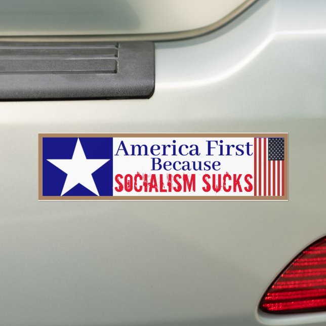 Adesivo Para Carro America First  Socialism Sucks  (No carro)