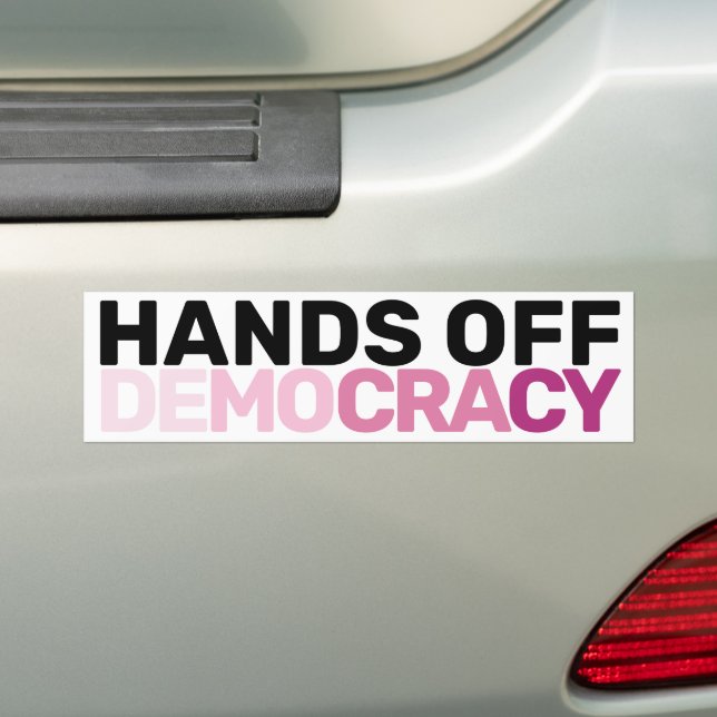 Adesivo Para Carro American Feminist Protest Art Hands Off Democracy  (No carro)