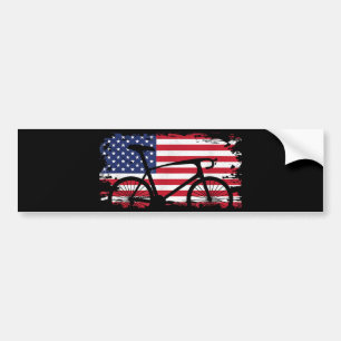 Adesivo Para Carro American Flag Road Biking Cycling Roupa - Bicycl