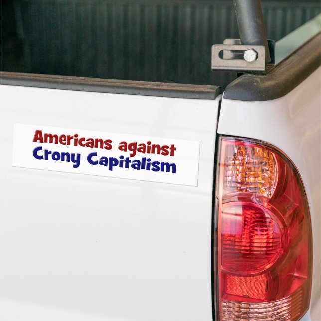 Adesivo Para Carro Americans Against Crony Capitalism red blue text (No caminhão)