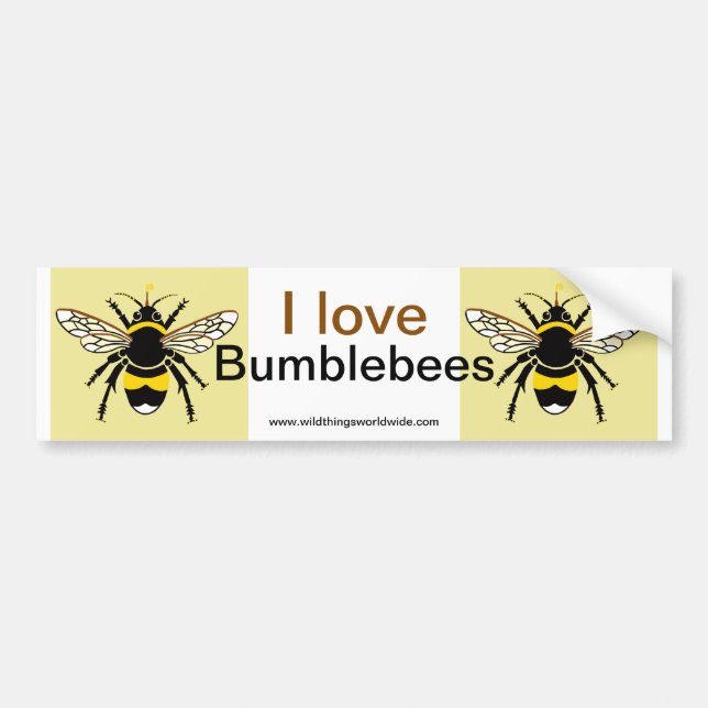 Adesivo Para Carro Amo Bumble BEES - Vida selvagem - Natureza - (Frente)