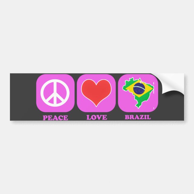 Adesivo Para Carro Amor Brasil da paz (Frente)