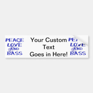 Adesivo Para Carro amor da paz e guitarra azul de w do bernice do