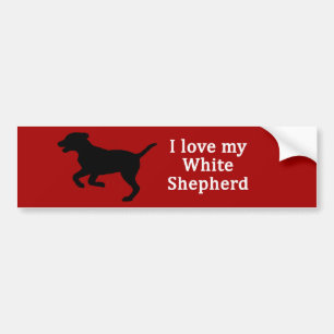 Adesivo Para Carro Amor de Cão Branco