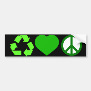 Adesivo Para Carro Amor e paz do reciclar