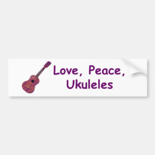 Adesivo Para Carro Amor, paz, Ukuleles