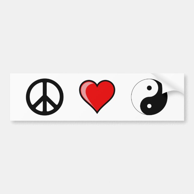 Adesivo Para Carro Amor Yin Yang da paz (Frente)