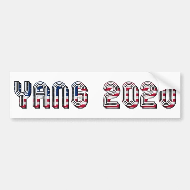 Adesivo Para Carro Andrew Yang Democrat candidato presidencial 2020 (Frente)