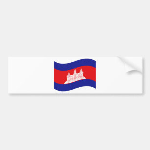 Adesivo Para Carro Angkor Wat Cambodian Flag Wave