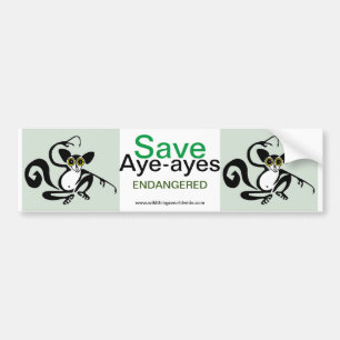 Adesivo Para Carro Animais ameaçados - Save AYE-AYES - Conservation -