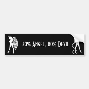 Adesivo Para Carro Anjo de 20%, diabo de 80%