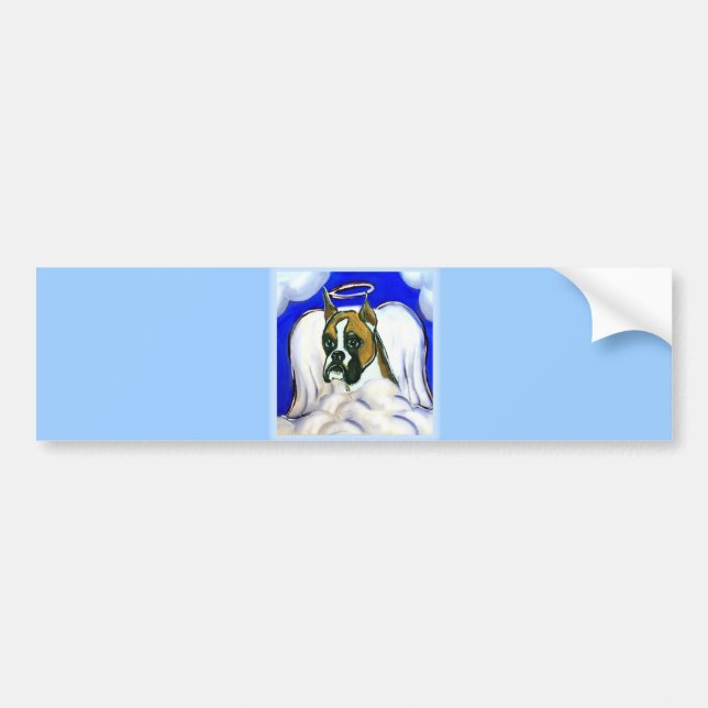 Adesivo Para Carro Anjo de cachorro boxer (Frente)