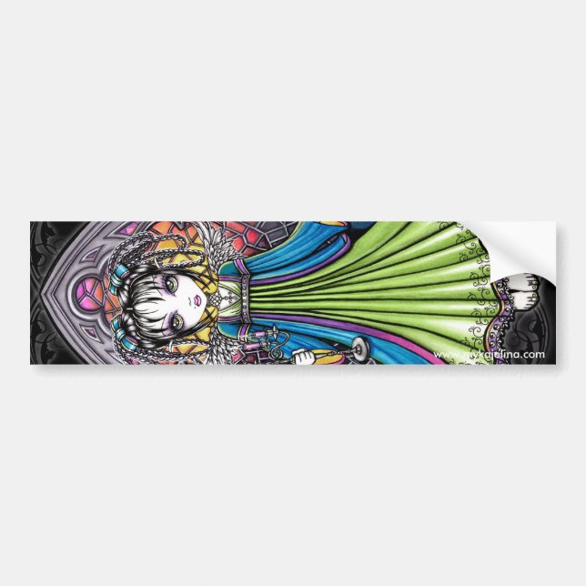 Adesivo Para Carro Anjo do por do sol do vitral de Constance (Frente)