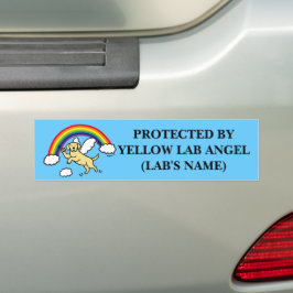 Adesivo Para Carro Anjo Guardião Amarelo Labrador (Ponte Arco-Íris)
