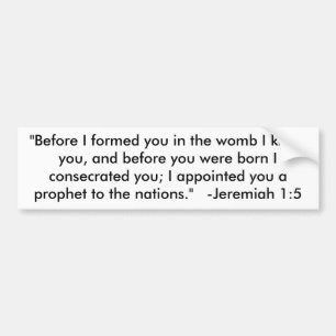 Adesivo Para Carro "Antes que eu o formei no ventre eu conheci-o,…