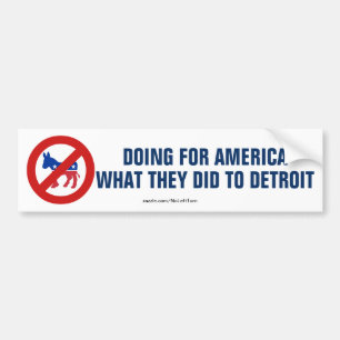 Adesivo Para Carro Anti-Democratas Fazendo À América O Que Detroit