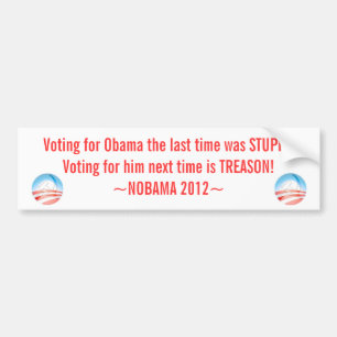 Adesivo Para Carro Anti etiqueta de Obama, NOBAMA 2012,
