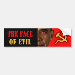 Adesivo Para Carro Anti Obama "A Face Do Mau"