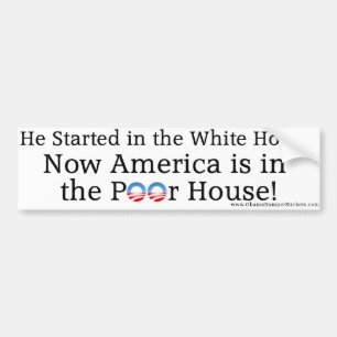 Adesivo Para Carro Anti-Obama "América está na casa pobre "