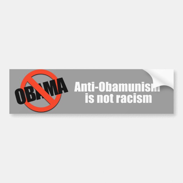 Adesivo Para Carro Anti-Obama - anti-obamunism não é o racismo (Frente)
