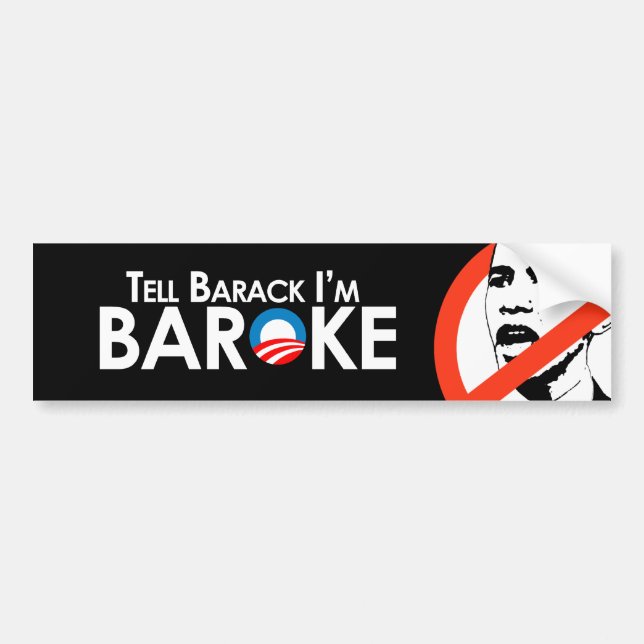Adesivo Para Carro Anti-Obama - Baroke Bumpersticker (Frente)
