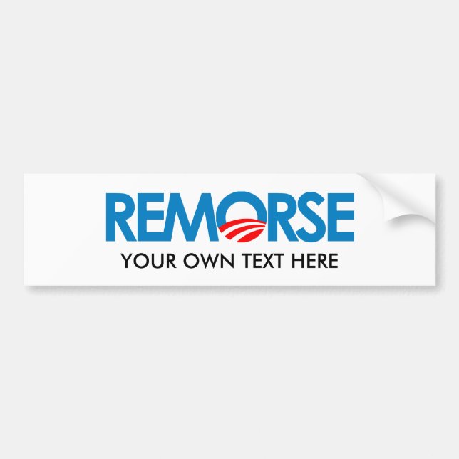 Adesivo Para Carro Anti-Obama Bumpersticker - remorso (Frente)