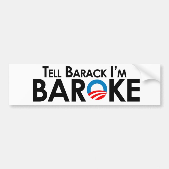 Adesivo Para Carro Anti-Obama - diga Barack Im Baroke (Frente)