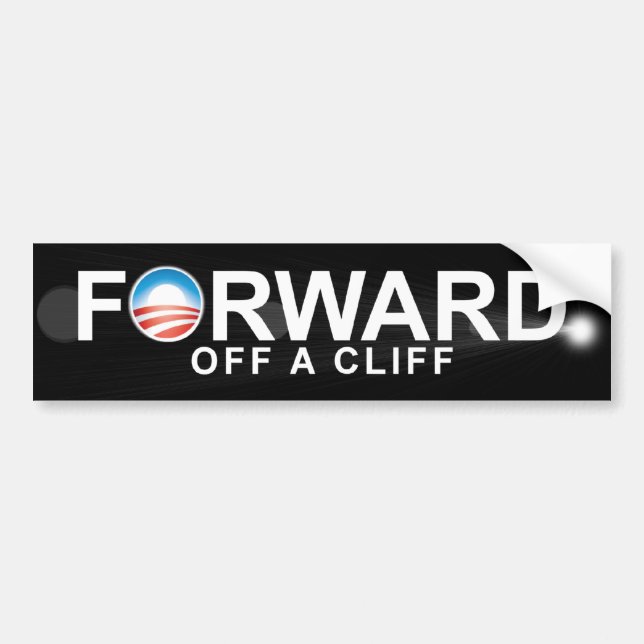 Adesivo Para Carro Anti Obama - envie - fora de um clif (Frente)