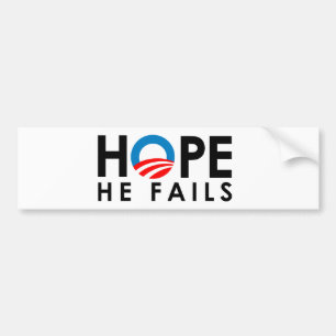 Adesivo Para Carro Anti-Obama - esperança que falha