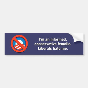 Adesivo Para Carro Anti-Obama - eu sou uma fêmea conservadora